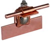 Saddle clamp Cu clamping range 0.7-8mm, angled, w. clamping frame for Rd 6-10mm