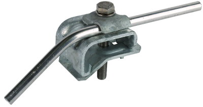 Gutter clamp St/tZn f. bead 16-22mm with clamping frame for Rd 8-10mm