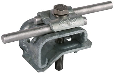 Gutter clamp St/tZn for bead 16-22mm with double cleat for Rd 8-10mm
