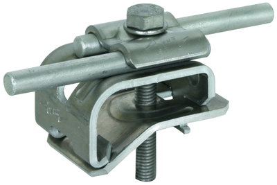 Gutter clamp Al for bead 16-22mm with double cleat for Rd 8-10mm