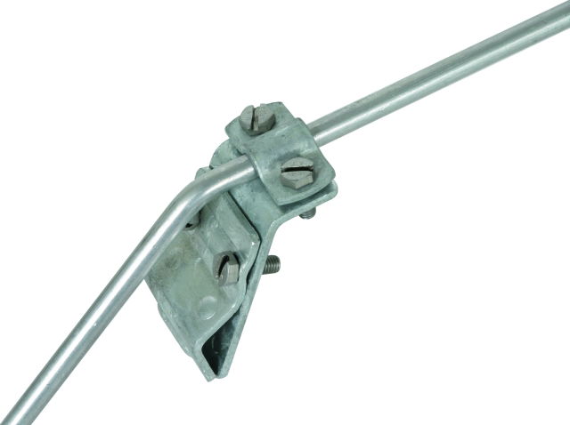 Gutter clamp St/tZn f. bead 13-25mm with two-screw cleat for Rd 7-10mm