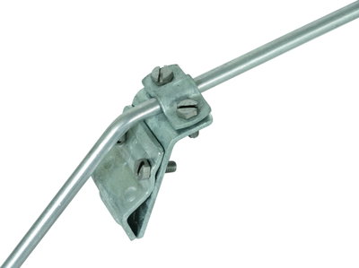 Gutter clamp St/tZn f. bead 13-25mm with two-screw cleat for Rd 7-10mm