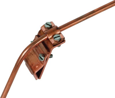 Gutter clamp Cu f. bead 13-25mm with two-screw cleat for Rd 7-10mm