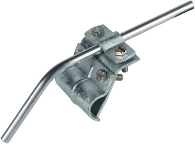 Gutter clamp St/tZn f. bead 13-25mm width 60mm with cleat for Rd 7-10mm