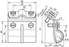 Gutter clamp St/tZn f. bead 13-25mm width 60mm with cleat for Rd 7-10mm