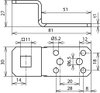 Z-shaped connection lug, StSt, holes for riveting or screwing