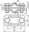 UNI disconnecting clamp Cu with intermediate plate f. 2 x Rd 8-10mm