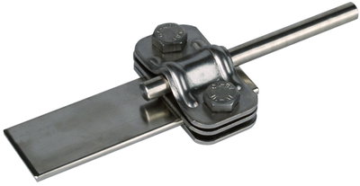 UNI disconnecting clamp, StSt with intermediate plate for Rd 8-10/Fl 30mm