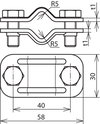 UNI disconnecting clamp, StSt for 2x Rd 8-10mm