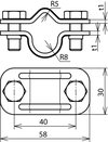 UNI disconnecting clamp, StSt for Rd 16/8-10mm