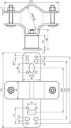 Wall mounting bracket StSt with cleat for pipes D 40-50mm for DEHNiso-Combi