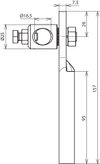 Adapter for vertical positioning of rods D 16mm St/tZn / StSt