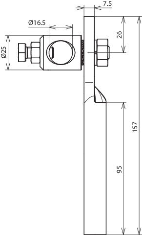 Adapter for vertical positioning of rods D 16mm St/tZn / StSt – Görsel 2 / 2
