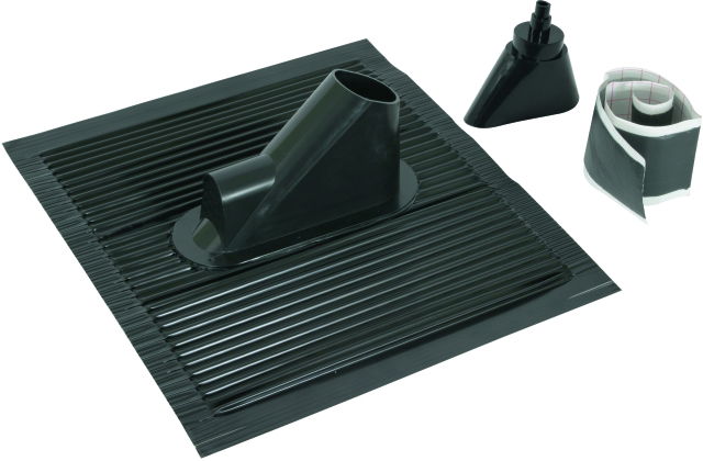 Roof bushing set (black) w. aluminium roof tile f. D 10/16/48mm