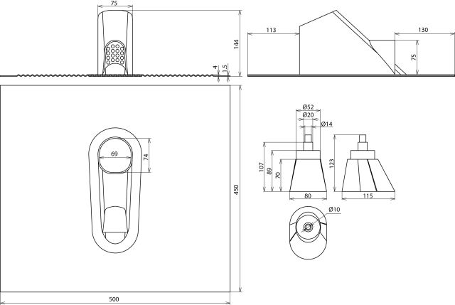 Roof bushing set (red) w. aluminium roof tile f. D 10/16/48mm – Görsel 2 / 2