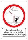 Warning sign 297x210x0.7mm Al Bei Gewitter ist der Aufenthalt ...