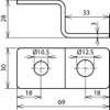 Z-shaped end piece with 1 hole each D 10.5mm a. D 12.5mm StSt