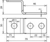End piece Z-shaped St/tZn with 3 bores D 11mm