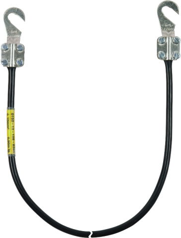 Earthing cable 16mm² / L 1.0m black w. 2 open cable lugs (B) M8/M10 Supply No. 6150-12-156-9084