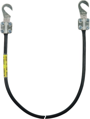 Earth conductor 16mm² / L 0.3m black w. 2 open cable lugs (B) M8/M10 Supply No. 6150-12-156-9115