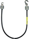 Earthing cable 10mm² / L 3.0m black w. 1 cable lug (B)M8/M10 a. (A)M5/M6
