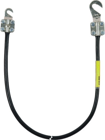 Earthing cable 10mm² / L 3.0m black w. 1 cable lug (B)M8/M10 a. (A)M5/M6