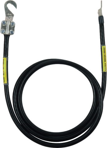 Earthing cable 16mm² / L 1.5m black w. 1 cable lug (B) M8/M10, 1 pin cable lug Supply No. 6150-12-178-9673