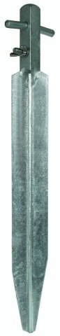 Pointed earth rod sect. steel/tZn L450mm w. screw and wing nut M8 StSt Supply No. 5975-12-153-8505