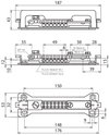 Equipotential bonding bar w. cover 7x 2.5-25mm² Fl 30x3.5mm Rd 7-10mm