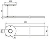 Flat steel earthing bridge, conn. plate with M16 thread D 50mm H 58mm L 400mm