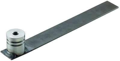 Flat steel earthing bridge, with conn. el. + M16 thread D 50mm H 63mm L 400mm