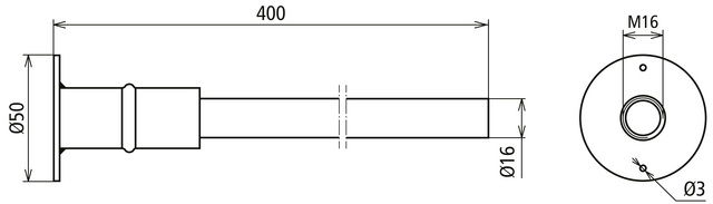 Reinforc. steel earthing bridge, conn. plate w. M16 thread D 50mm L 400mm – Görsel 2 / 2