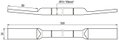 Copper cable earthing bridge NYY-O, lug on both ends 80X30mm L 500mm