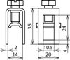 Terminal block 16-95mm² f. equipotential bonding bar St/gal Zn