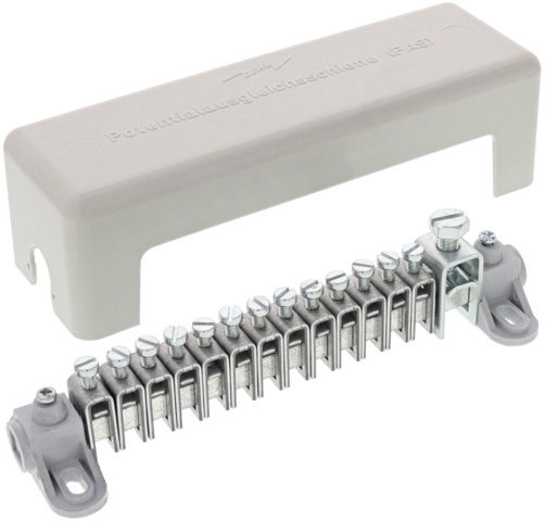 Equipotential bonding bar with cover 13x 2.5-25mm² 1x 16-95mm²