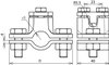 Earthing pipe clamp D 21mm w. connect. clamp Rd 4-10mm MCI / St/tZn