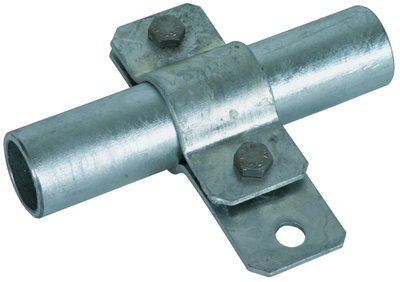 Earthing pipe clamp D 34mm with bore D 11mm St/tZn