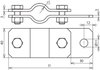 Earthing pipe clamp D 89mm with bore D 11mm St/tZn