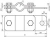 Earthing pipe clamp D 21mm with bore D 11mm StSt