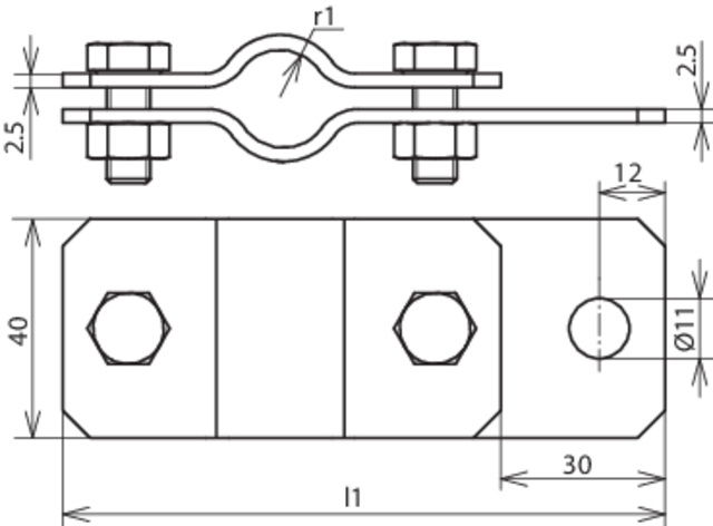 Earthing pipe clamp D 76mm with bore D 11mm – Görsel 2 / 2