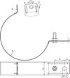 Downpipe clamp D 120mm, Cu with connection bore D 11mm