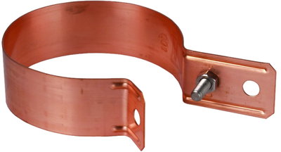 Downpipe clamp D 100mm, Cu with connection bore D 11mm