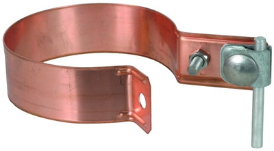 Downpipe clamp D 100mm Cu-St/tZn bimetallic with clamping frame 6-10mm