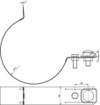 Downpipe clamp D 100mm Cu-St/tZn bimetallic with clamping frame 6-10mm