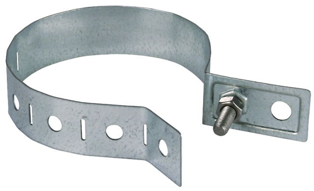 Downpipe clamp D 60-100mm, St/tZn with connectin bore D 10.5mm