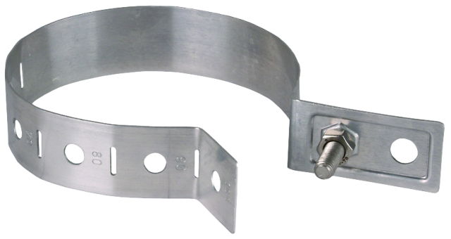 Downpipe clamp 60-100mm, Al with connection bore D 10.5mm