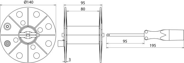 Coiler plastic, grey W 80mm with socket empty – Görsel 2 / 2