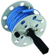 Coiler plastic, grey W 80mm with 100m wire blue