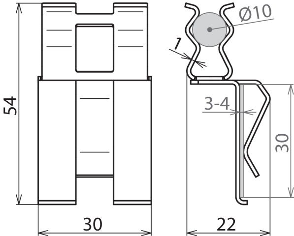 DEHNclip reinforcement clamp St/bare f. Rd 10mm / Rd 10mm – Görsel 2 / 2