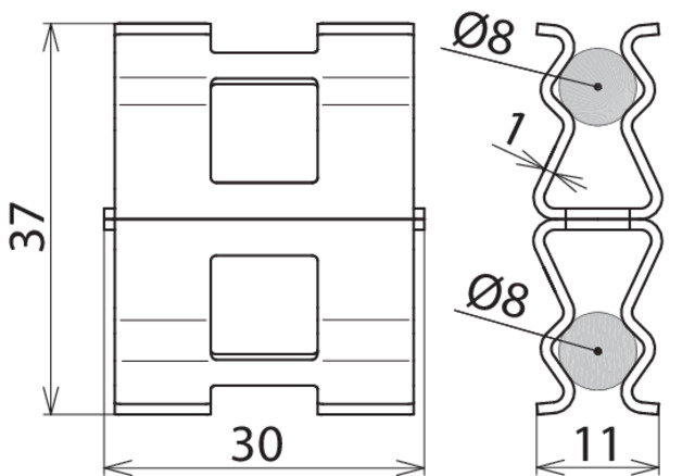 DEHNclip rebar clamp St/bare for Rd 8 mm / Rd 8 mm – Görsel 2 / 2